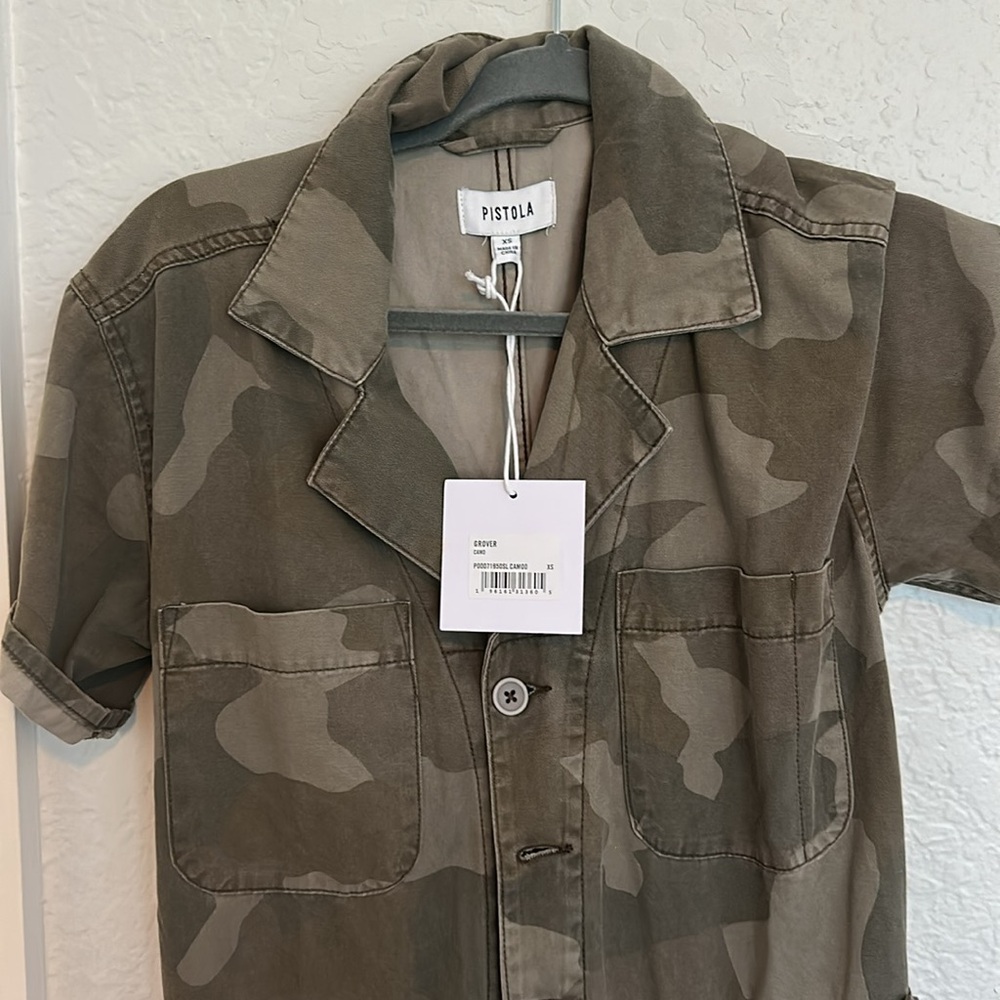 Pistola Grover Tan Brown Jumpsuit Utilitarian Style NWT - Picture 6 of 8